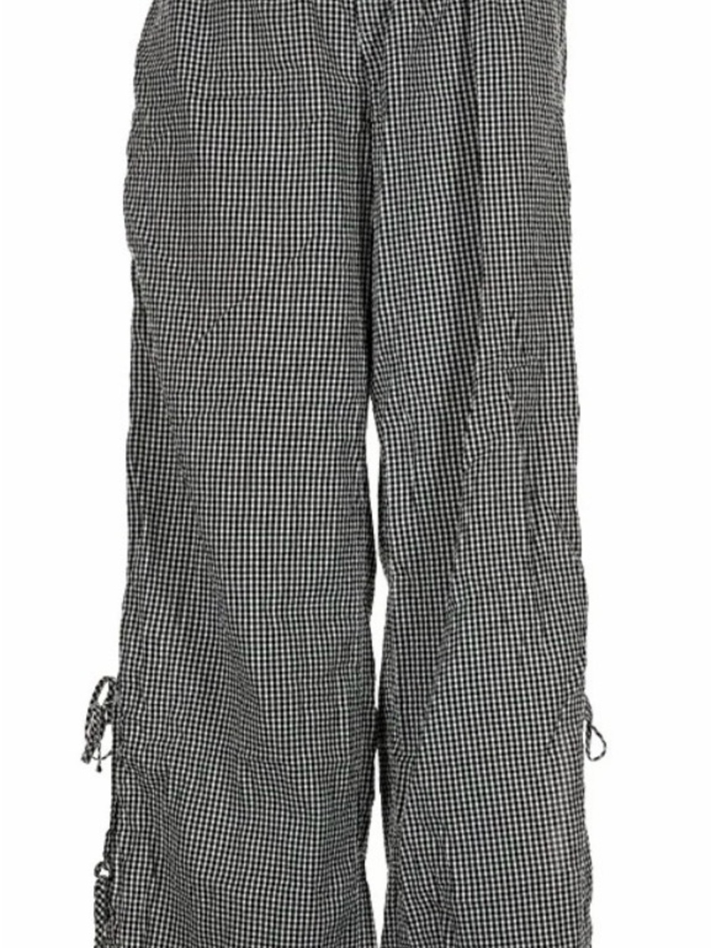 Aerie Black & White Gingham Wide-Leg Pants size XS